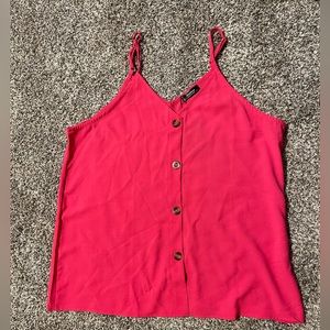 Womens XL Pink Button Up Cami Tank